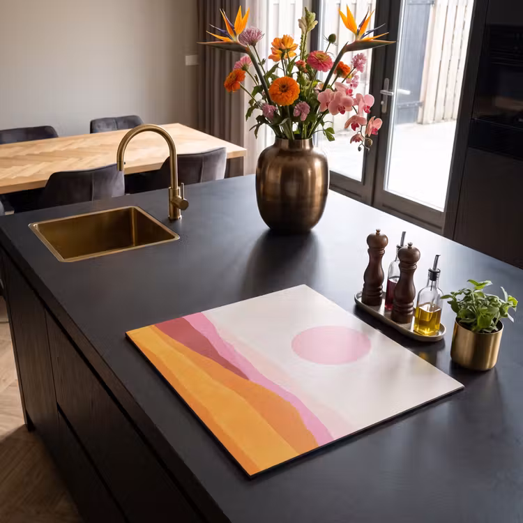 Induction hob protector - Hills - Orange - Sun - Abstract — 2