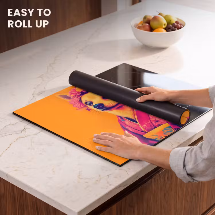 Induction hob protector - Kimono - Doggie - Flower Crown - Orange — 6