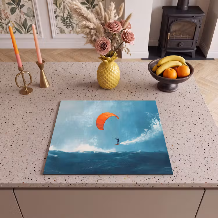 Induction hob protector - Kitesurfer - Orange - Sea - Sky — 3