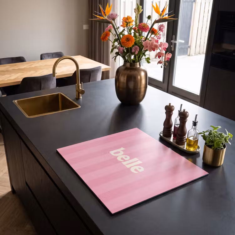Induction hob protector - Pink - Striped - Belle — 2
