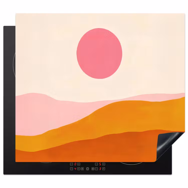 Induction hob protector - Sun - Hills - Abstract - Pink — 1