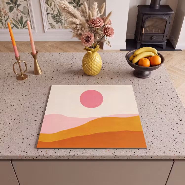 Induction hob protector - Sun - Hills - Abstract - Pink — 3