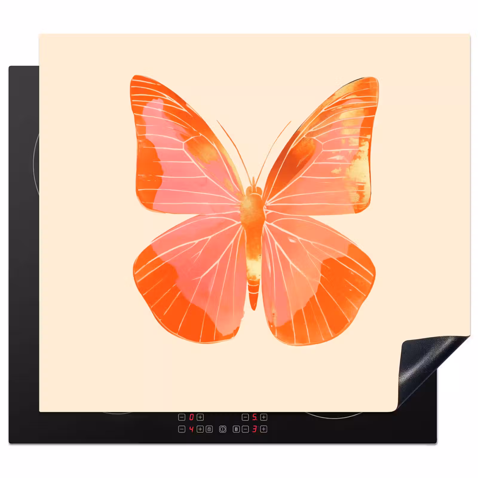 Induction hob protector - Butterfly - Minimalist - Pink — 1