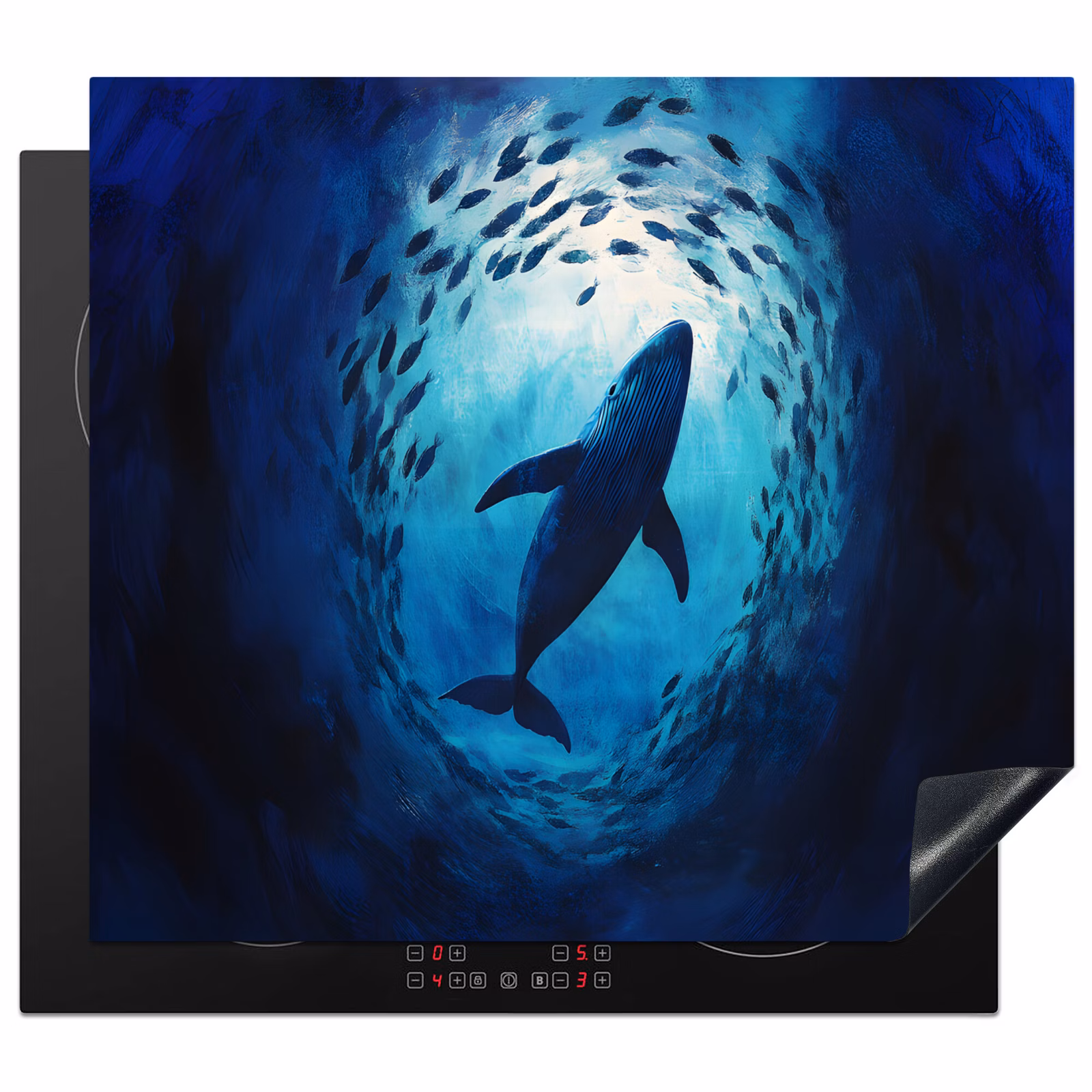 Induction hob protector - Whale - Fish - Dark Blue — 1