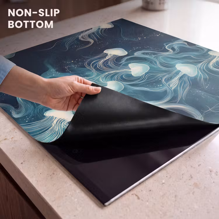 Induction hob protector - Jellyfish - Sea - White - Waves — 5