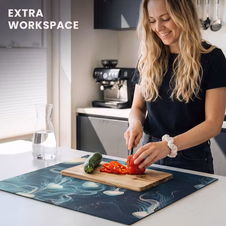 Induction hob protector - Jellyfish - Sea - White - Waves — 7