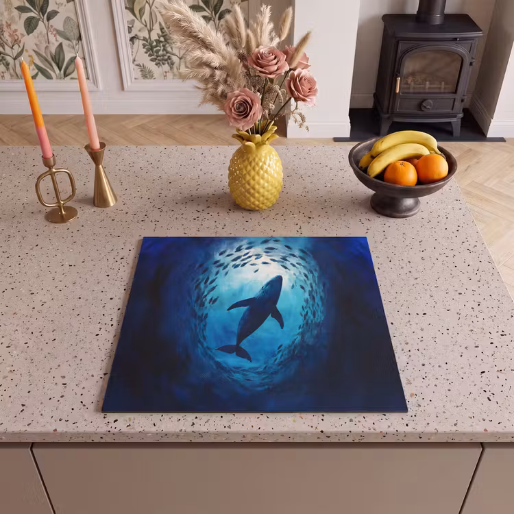 Induction hob protector - Whale - Fish - Dark Blue — 3