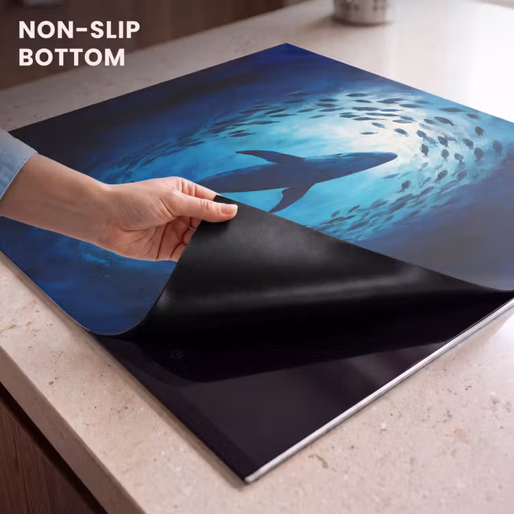 Induction hob protector - Whale - Fish - Dark Blue — 5