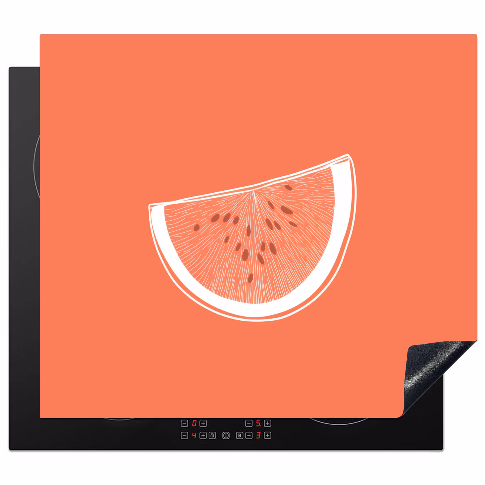 Induction hob protector - Watermelon - Lines - Coral red — 1