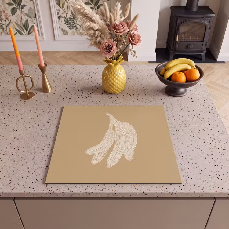 Induction hob protector - Bananas - Beige - Line drawing - Minimalist — 3