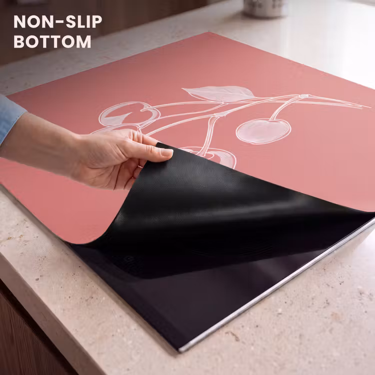 Induction hob protector - Line illustration - Cherry - Branch - White — 5