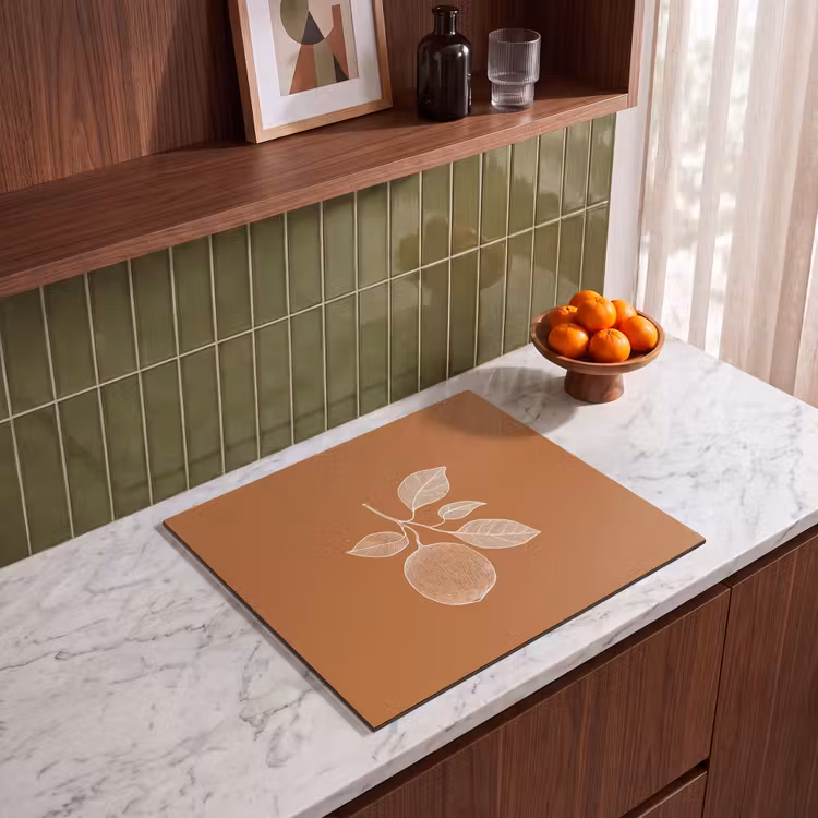 Induction hob protector - Orange - Drawn - Leaves - Brown — 4