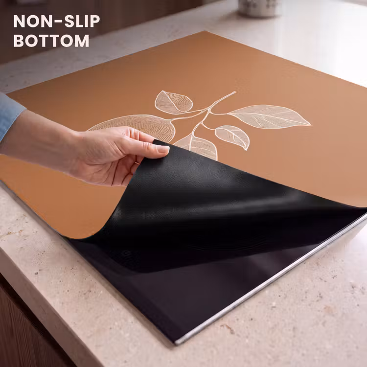 Induction hob protector - Orange - Drawn - Leaves - Brown — 5