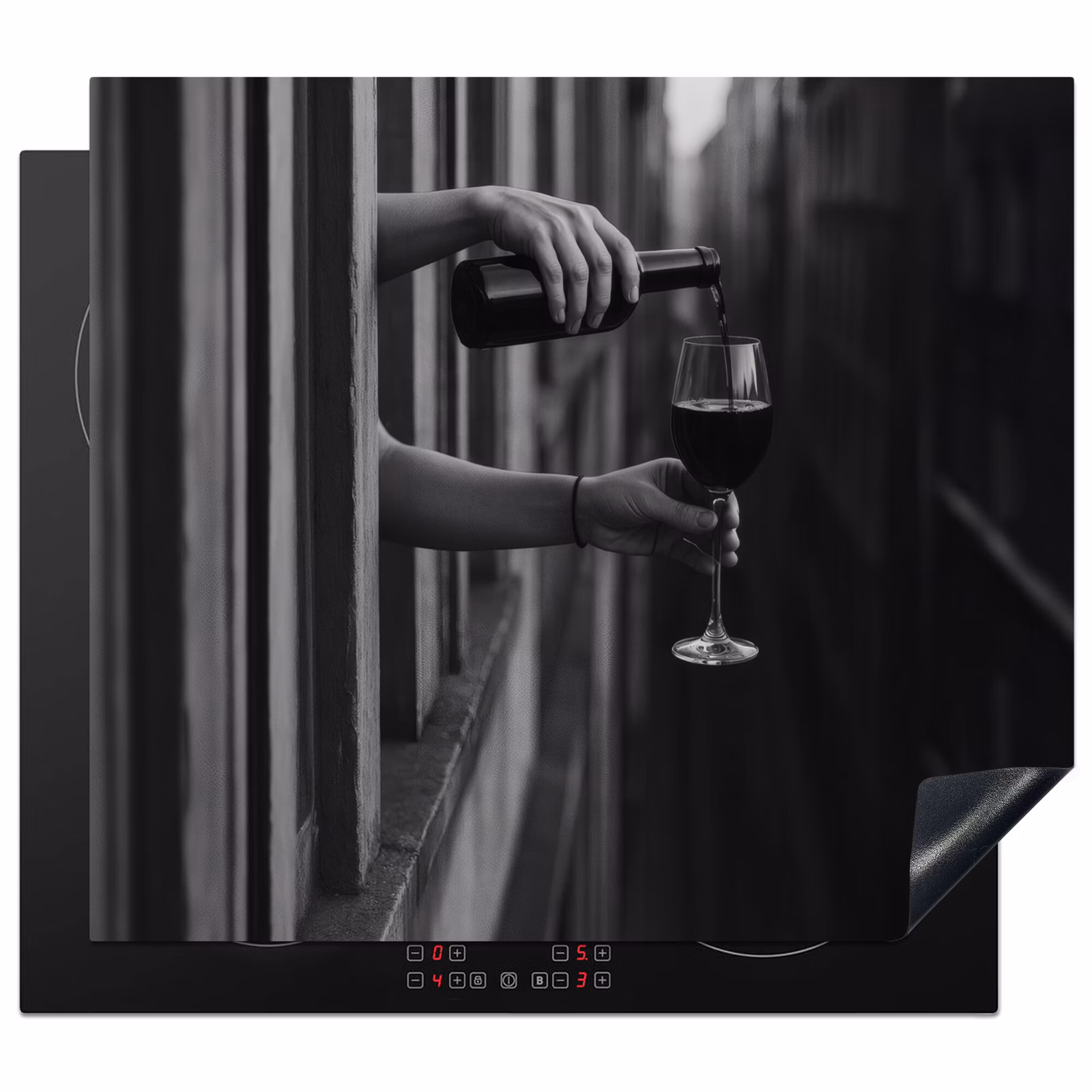 Induction hob protector - Wine bottle - Glass - Hands - Window — 1