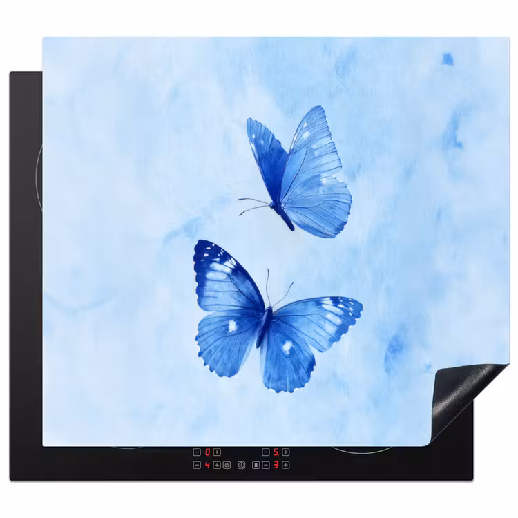 Induction hob protector - Butterflies - Ornamental - Blue — 1
