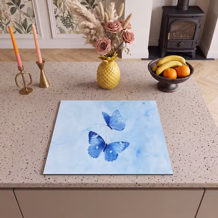 Induction hob protector - Butterflies - Ornamental - Blue — 3