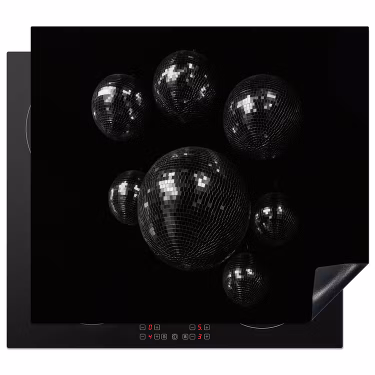Induction hob protector - Discoballs - Minimalist - Black — 1