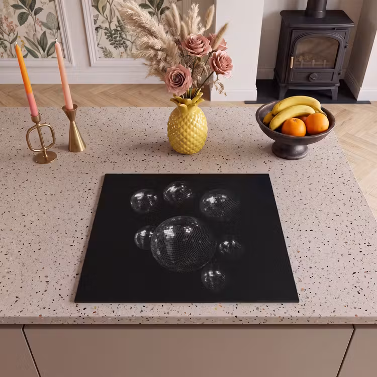 Induction hob protector - Discoballs - Minimalist - Black — 3