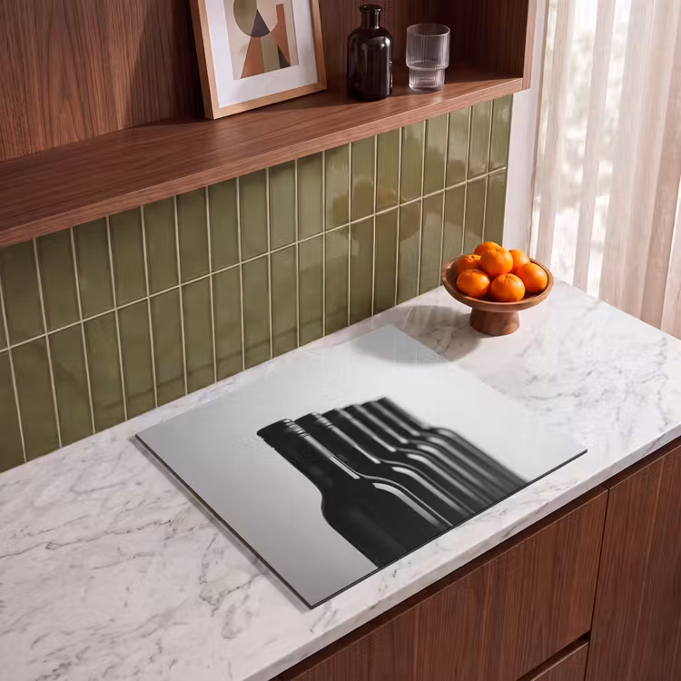 Induction hob protector - Wine Bottles - Black - Minimalist — 4