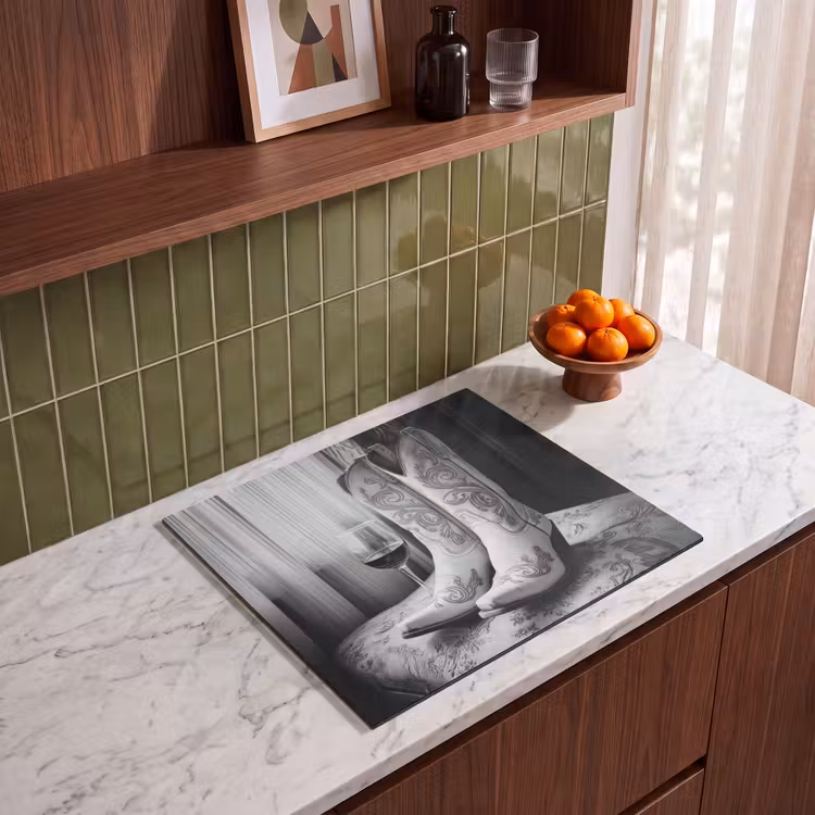 Induction hob protector - Wine - Cowboy Boots - Window Light - White — 4