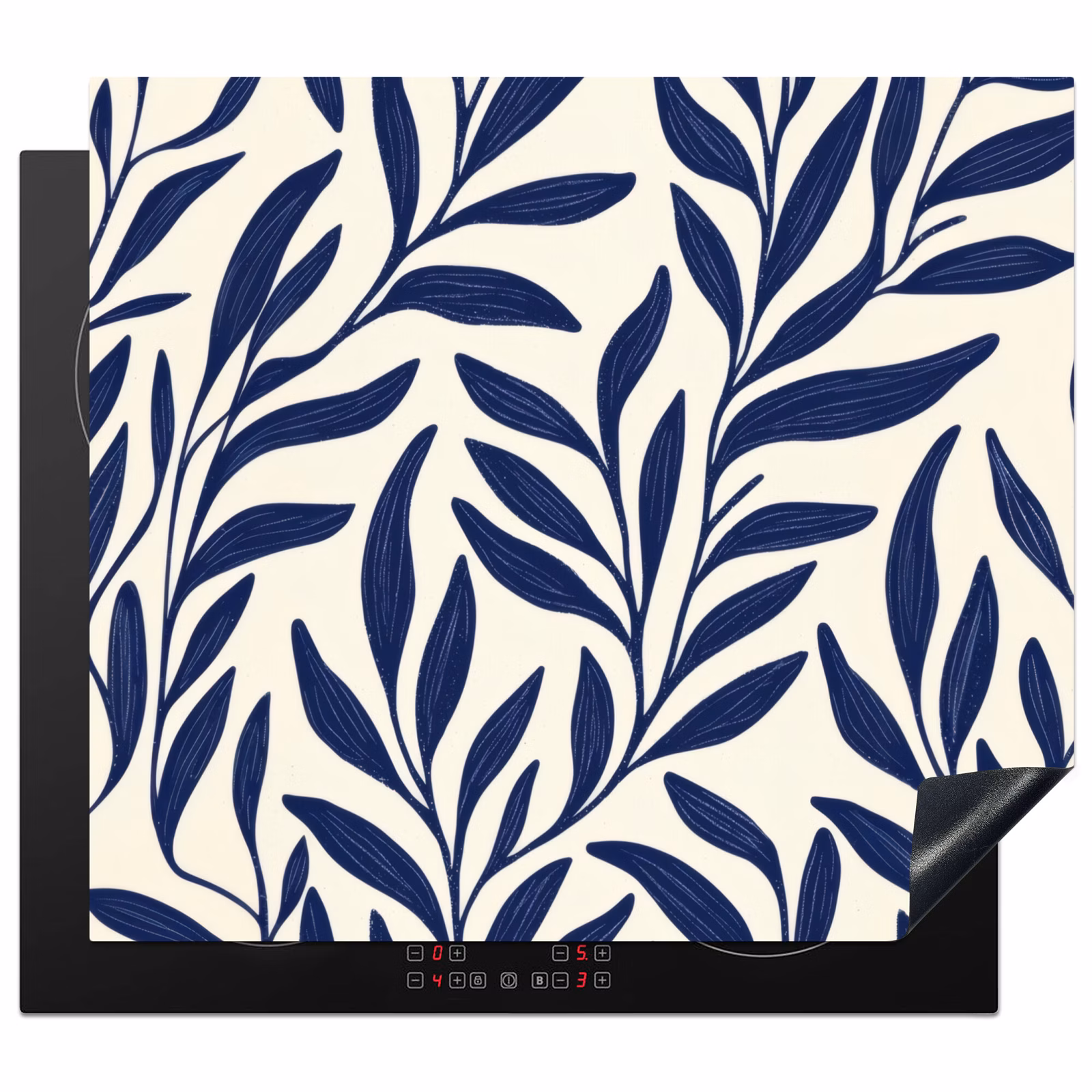 Induction hob protector - Leaves - ivy - Dark blue — 1