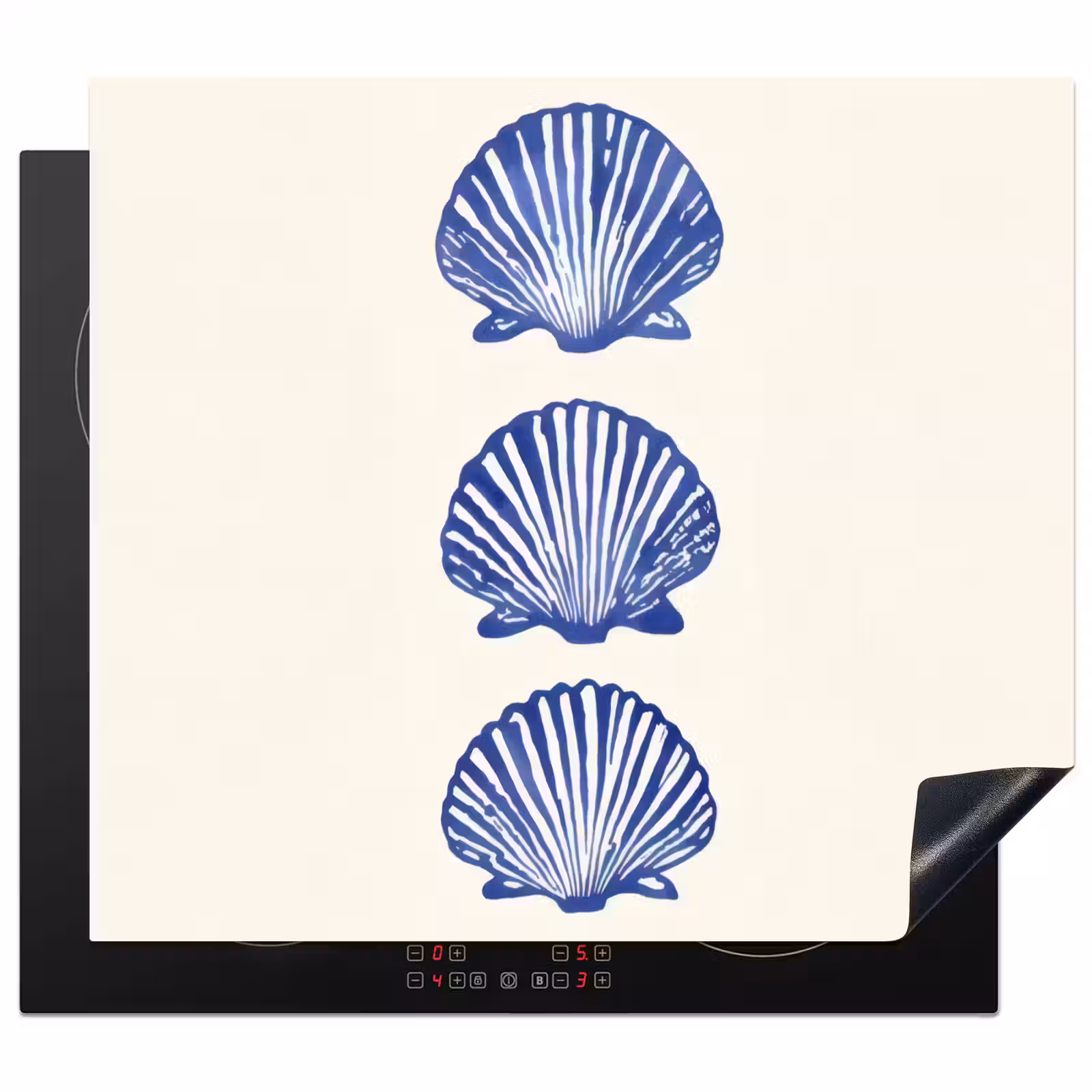 Induction hob protector - Shells - Blue - Pattern — 1