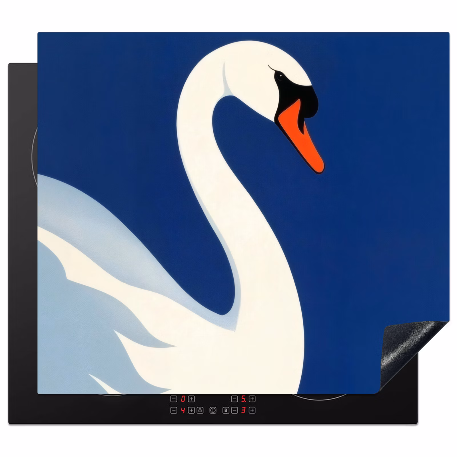 Induction hob protector - Swan - White - Beak - Illustration — 1
