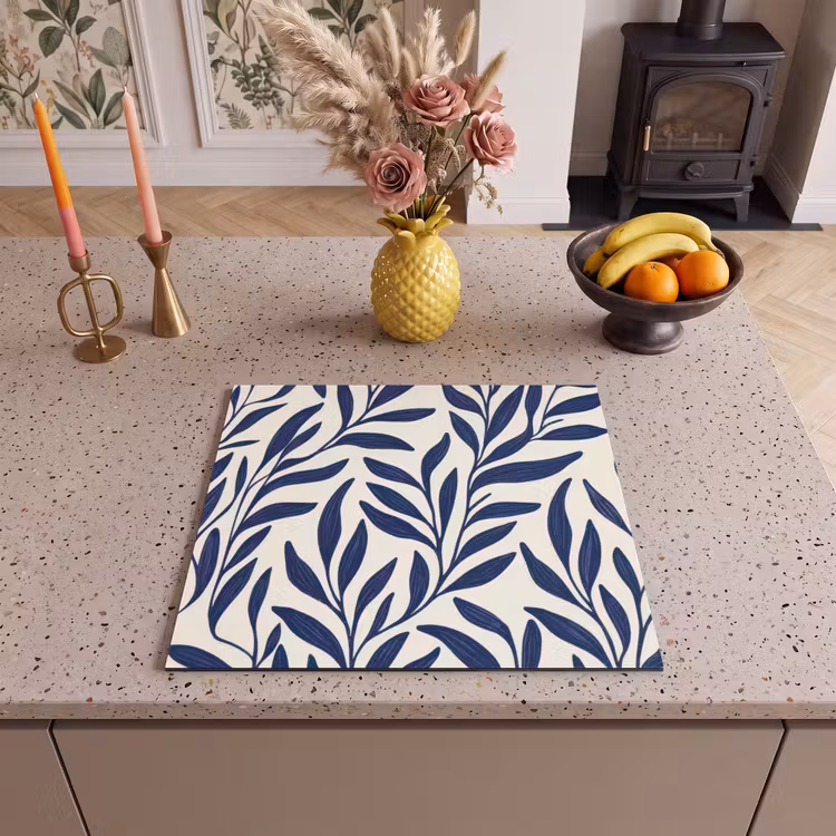 Induction hob protector - Leaves - ivy - Dark blue — 3