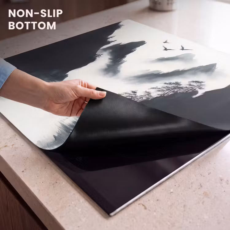 Induction hob protector - Rowing boat - Foggy - Mountains - Birds — 5
