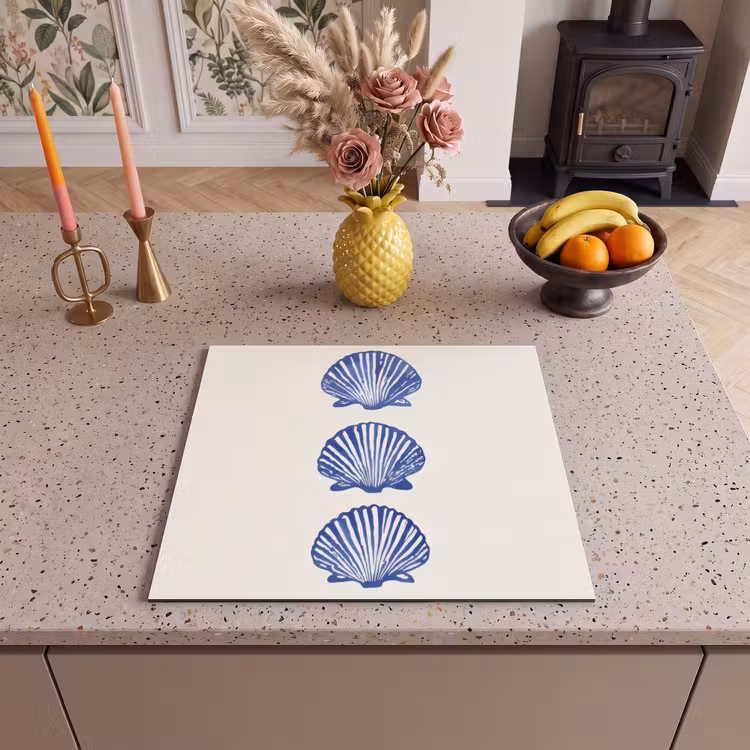 Induction hob protector - Shells - Blue - Pattern — 3