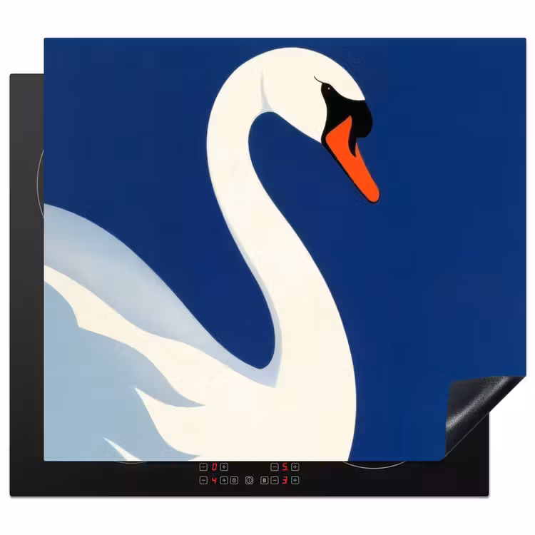 Induction hob protector - Swan - White - Beak - Illustration — 1