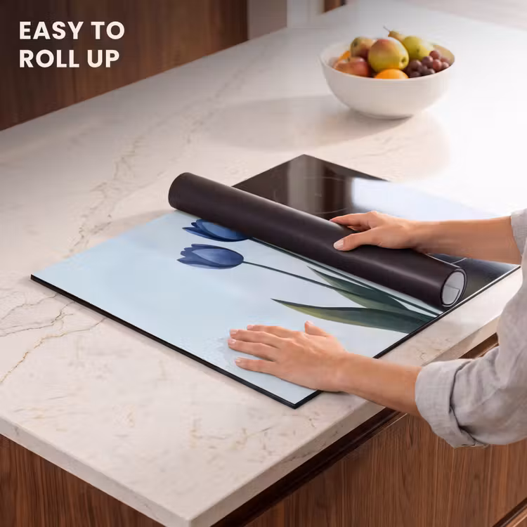 Induction hob protector - Tulips - Blue - Leaves — 6