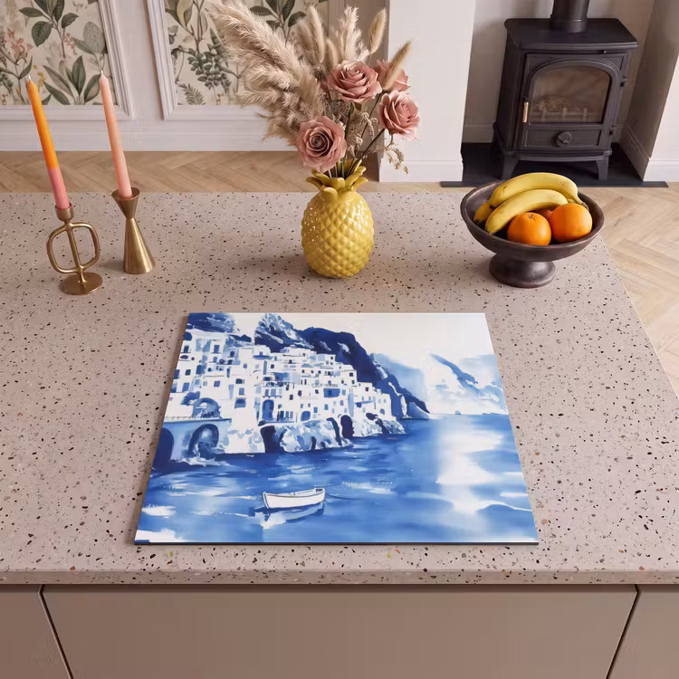 Induction hob protector - Village - Rock Wall - Rowboat - Water — 3