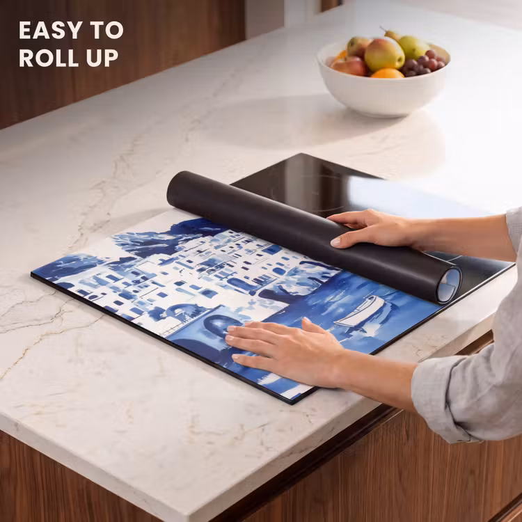 Induction hob protector - Village - Rock Wall - Rowboat - Water — 6