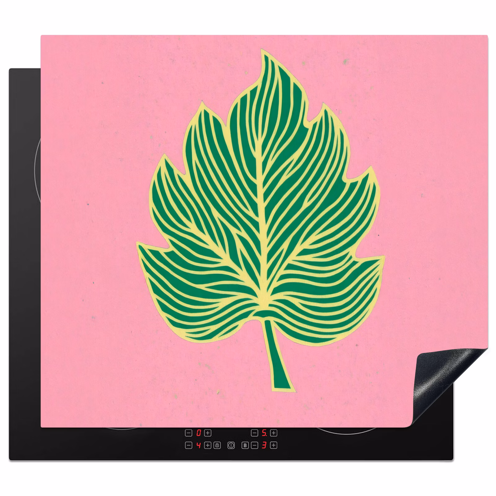 Induction hob protector - Leaf - Green - Illustration - Minimalist — 1