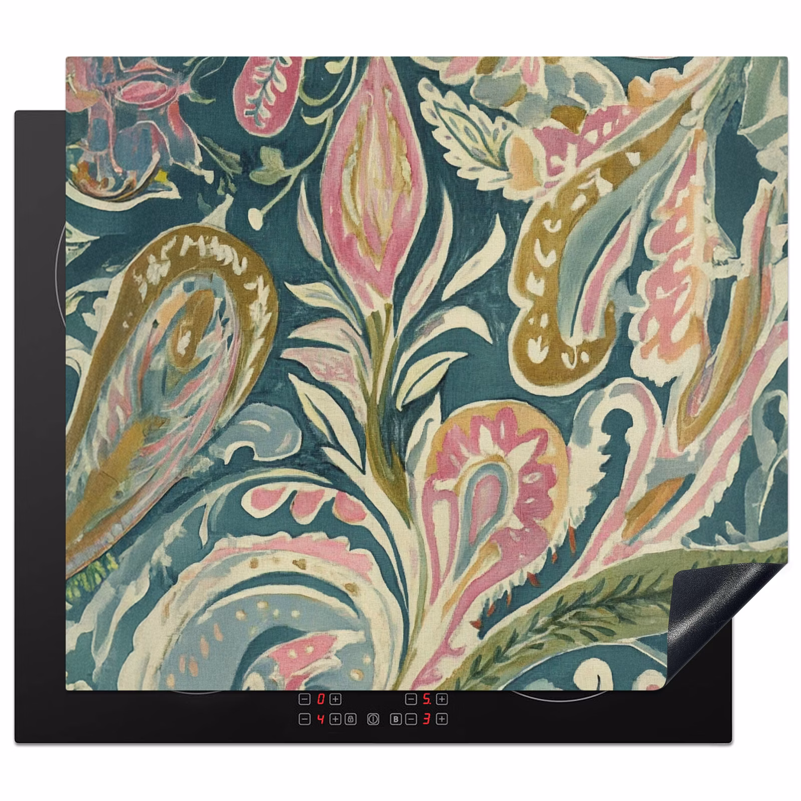 Induction hob protector - Patterned - Colorful - Ornate - Green — 1
