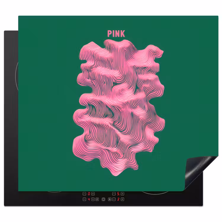 Induction hob protector - Abstract - Pink - Lines - Green — 1