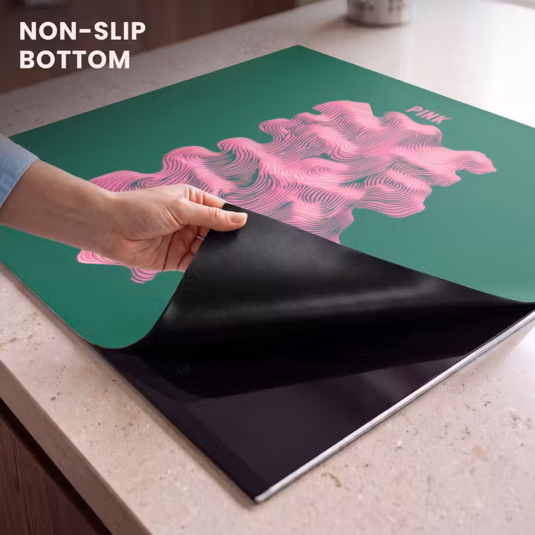 Induction hob protector - Abstract - Pink - Lines - Green — 5