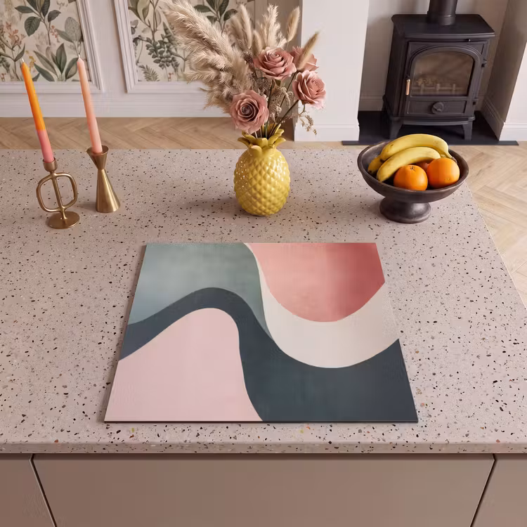 Induction hob protector - Abstract - Waves - Ornate - Pink — 3