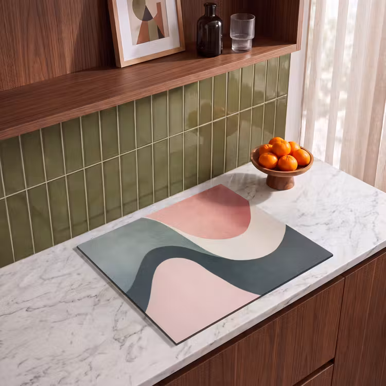 Induction hob protector - Abstract - Waves - Ornate - Pink — 4