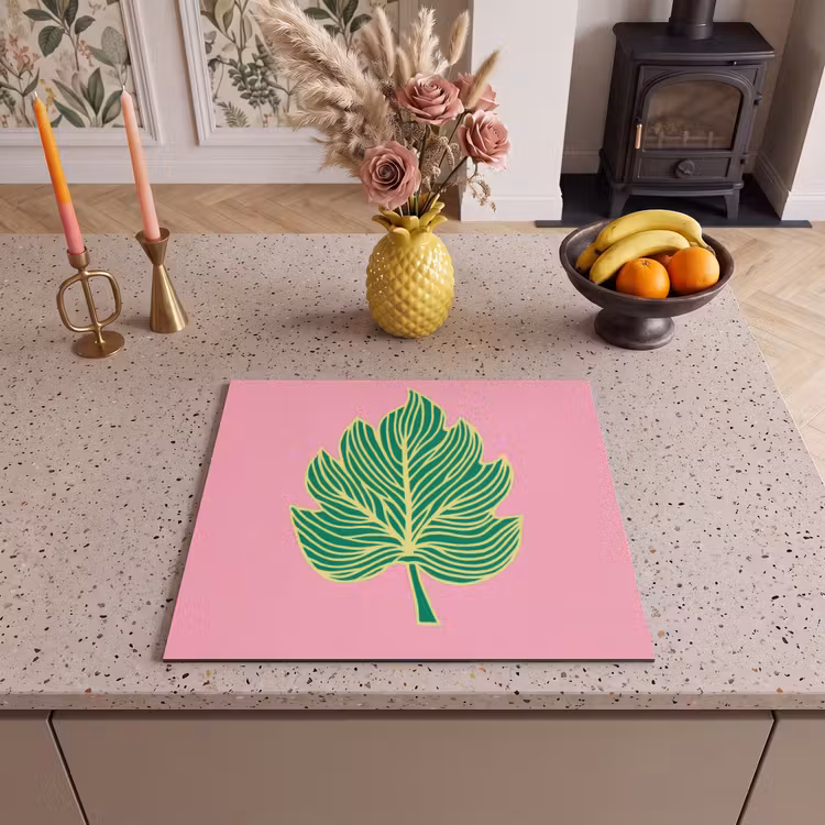Induction hob protector - Leaf - Green - Illustration - Minimalist — 3