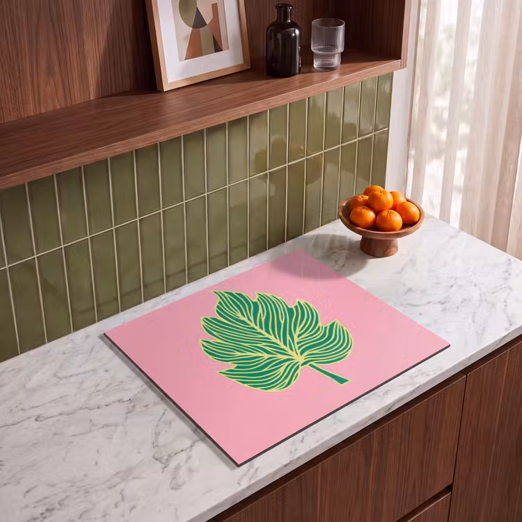 Induction hob protector - Leaf - Green - Illustration - Minimalist — 4