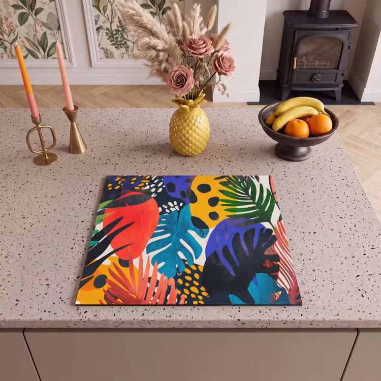 Induction hob protector - Leaves - Shapes - Abstract - Colorful — 3