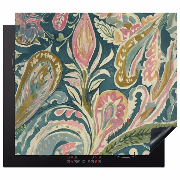 Induction hob protector - Patterned - Colorful - Ornate - Green — 1