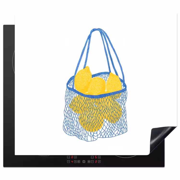 Induction hob protector - Bag - Blue - Lemons - Illustration — 1