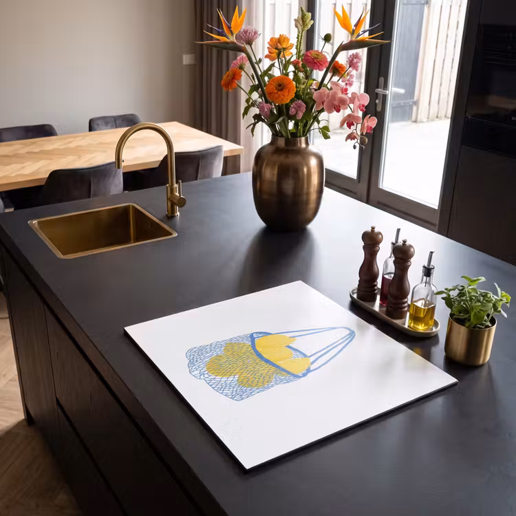 Induction hob protector - Bag - Blue - Lemons - Illustration — 2