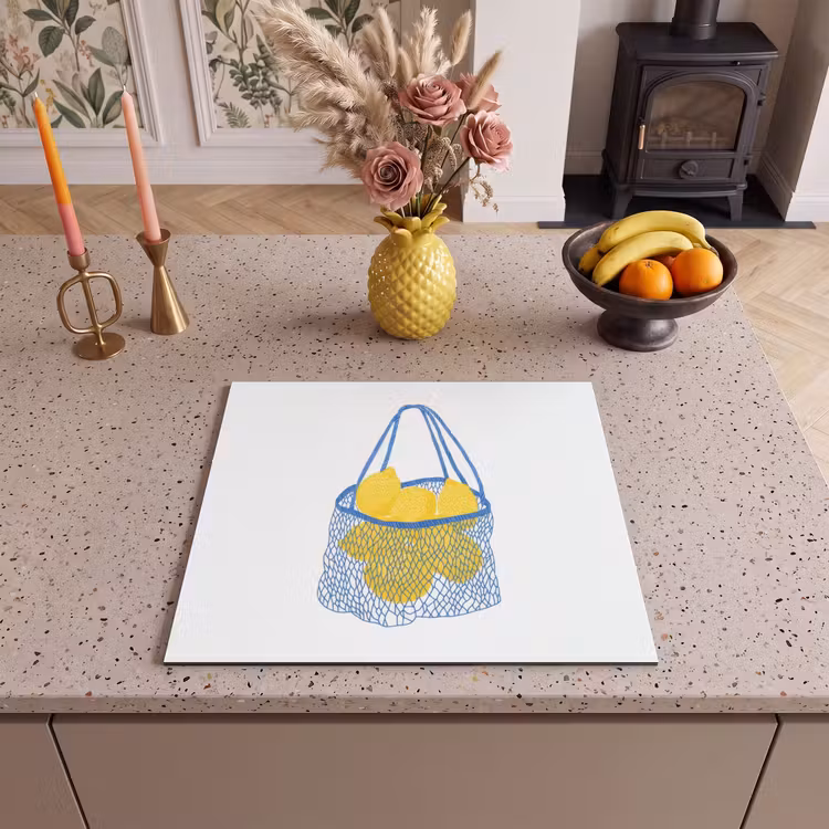 Induction hob protector - Bag - Blue - Lemons - Illustration — 3