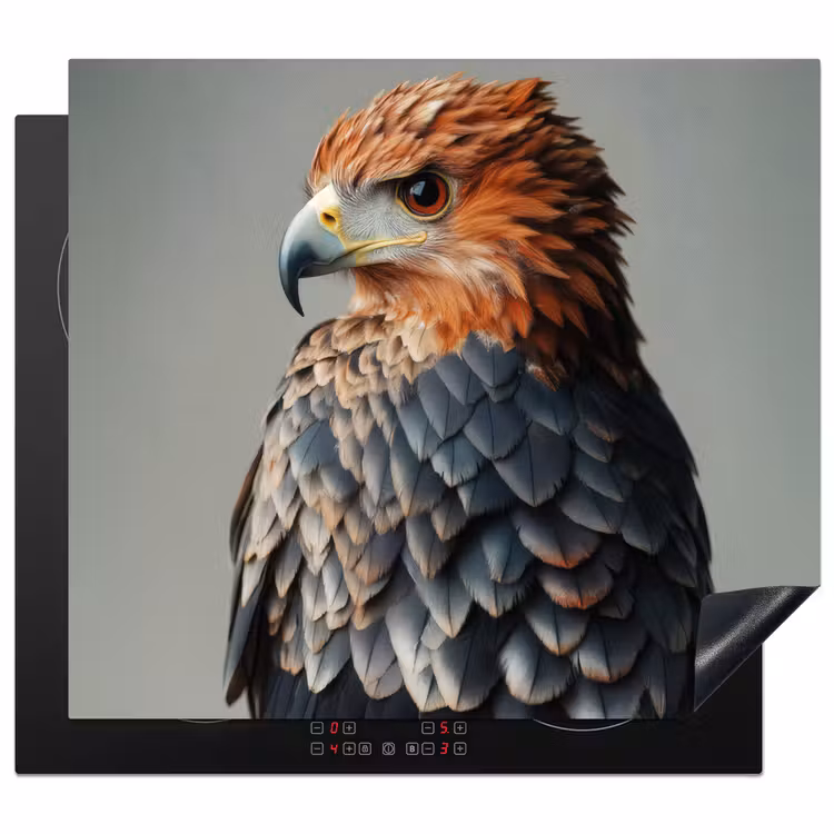 Induction hob protector - Bird - Realistic - Feathers - Brown — 1