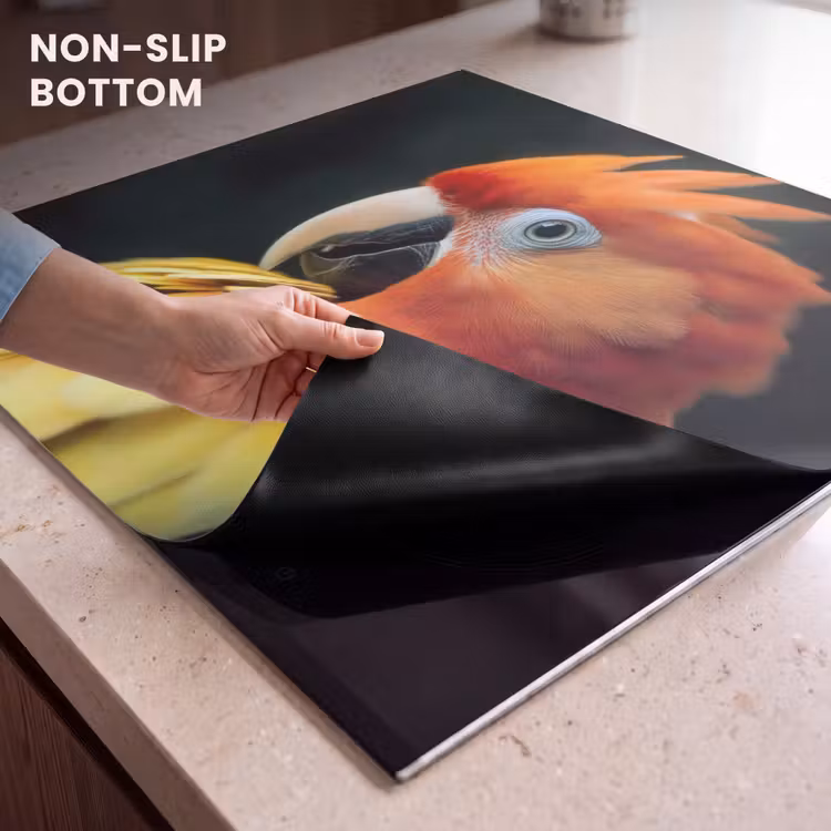 Induction hob protector - Close-up - Parrot - Feathers - Orange — 5