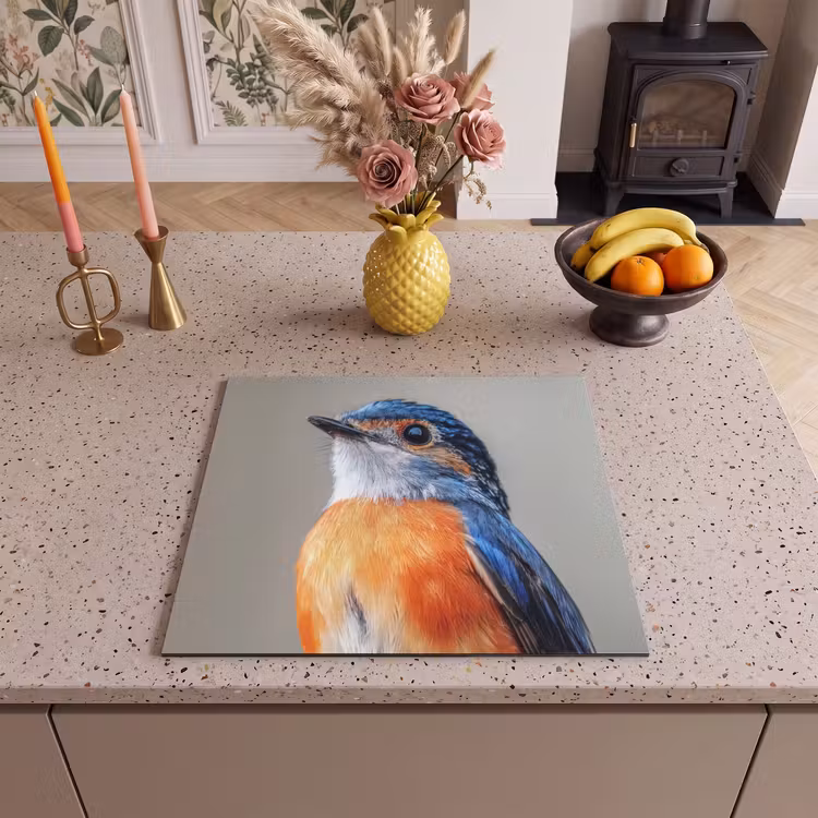 Induction hob protector - Colorful - Bird - Feathers - Blue — 3